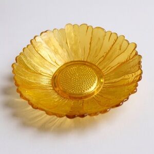 Vintage 1970s Indiana Glass Sunflower Bowl – Amber Carnival Glass